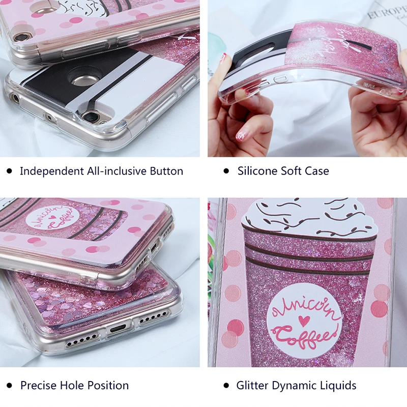Soft TPU Case For Xiaomi Redmi Note 5 4 4X Pro Liquid Glitter Quicksand Cute Bottle S2 4A Plus |