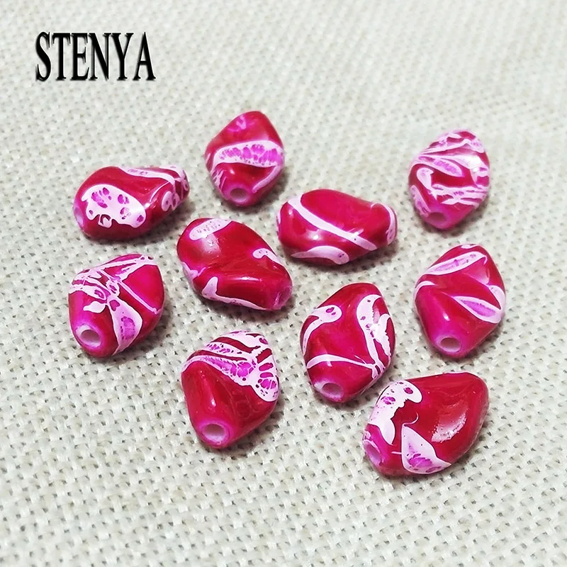 Розово красные бусины для поделок серьги фурнитура чокер ожерелье браслет