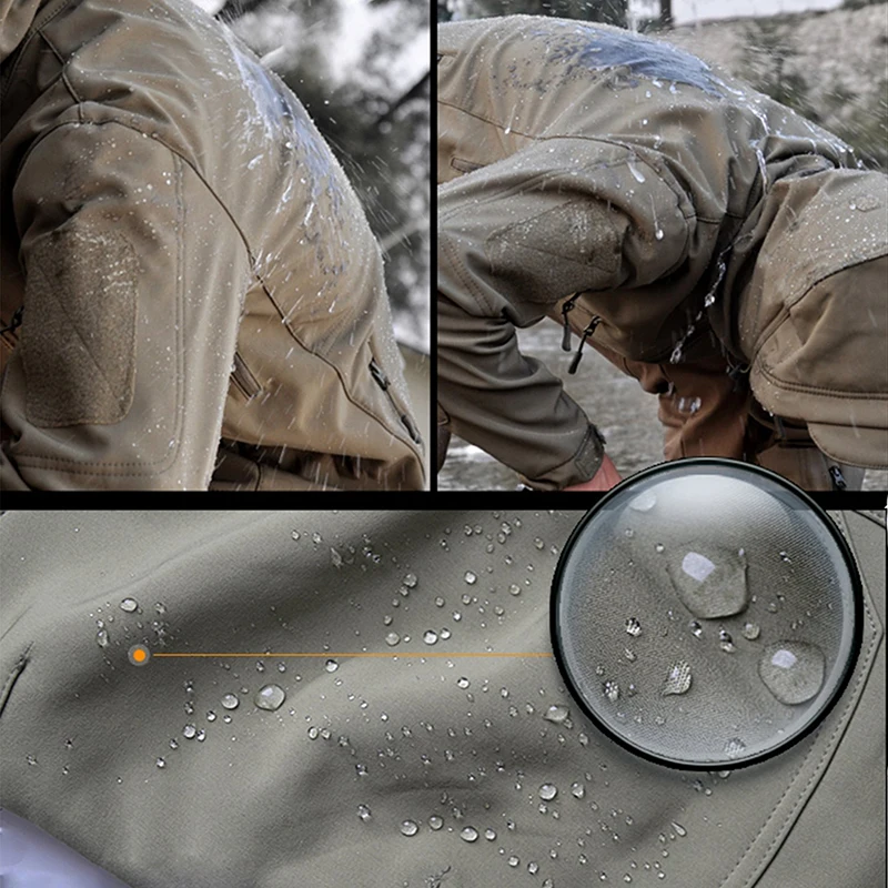 

Outdoor Clothing Autumn Men's Military Hiking Camouflage Fleece Jacket Army Tactical Coat Multicam Male Softshell Windbreakers