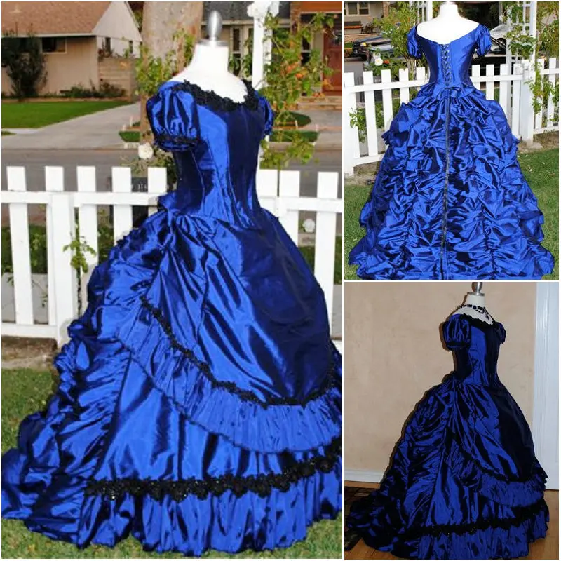 

R-041 Victorian Gothic/Civil War Southern Belle loose Ball Gown Dress Halloween Vintage dresses Custom made