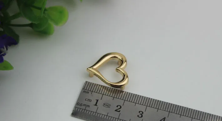10pcs/lot Luggage hardware accessories pale golden heart decorative buckle shoes bag decoration metal | Багаж и сумки