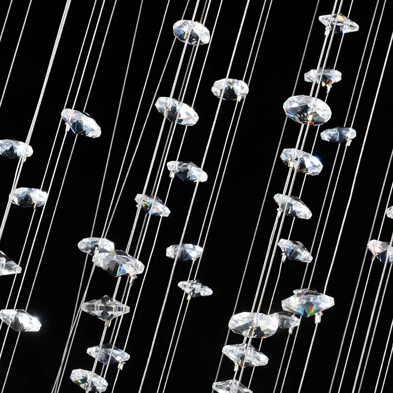 売却 新しいモダンラウンドボールスパイラル天井ランプ高級クリスタル雨滴フラッシュマウントライトヴィラロビー階段玄関照明PL506