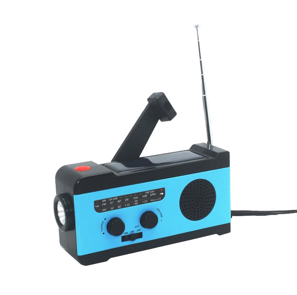 Protable AM/FM Solar Radio Hand Crank Phone Chargers Rechargeable 2000mAh With LED Flashlight | Электроника