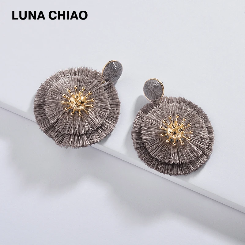 Женские многослойные серьги с бахромой LUNA CHIAO 2020 | Украшения и аксессуары