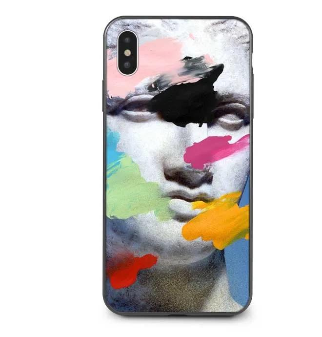 Абстрактные Художественные линии Давид печати чехол для iPhone X XS MAX XR Мона Лиза