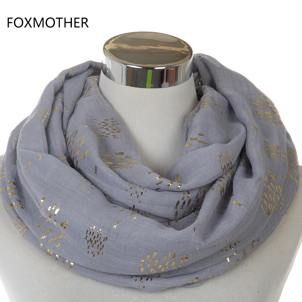Женский шарф FOXMOTHER черно белая блестящая бронзовая Золотая рыбка|infinity scarf|scarf
