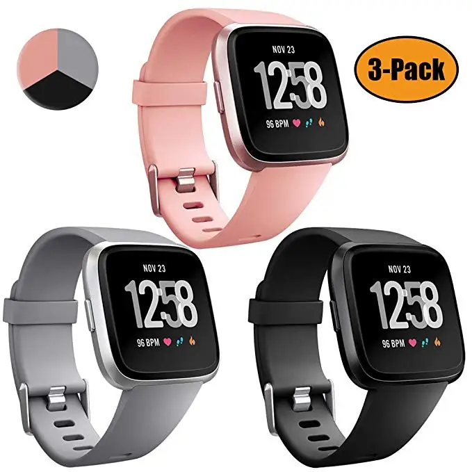 3 шт цветной мягкий силиконовый сменный спортивный ремешок для Fitbit versa 2, браслет на запястье, ремешок, браслет