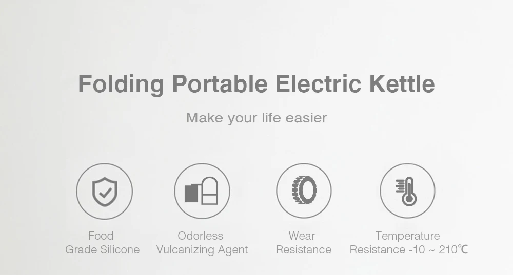 Xiaomi Deerma 0.6l складной портативный Электрический чайник для воды, ручная электрическая колба для воды, чайник с защитой от помех