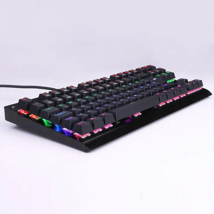 Немецкая раскладка Механическая игровая клавиатура 7 цветов светодиодный