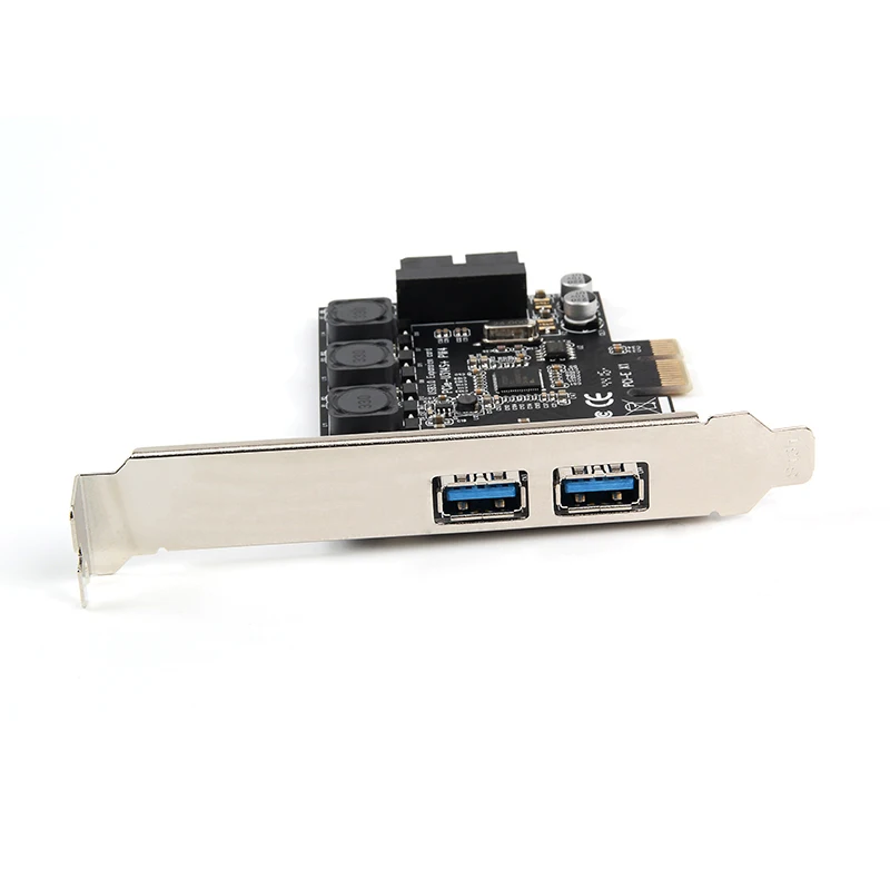 Main Control Chip PCI-E to Dual USB3.0 Ports Expansion Card PCI Express Adapter D720201 with 19 PIN For PC Desktop | Компьютеры и офис