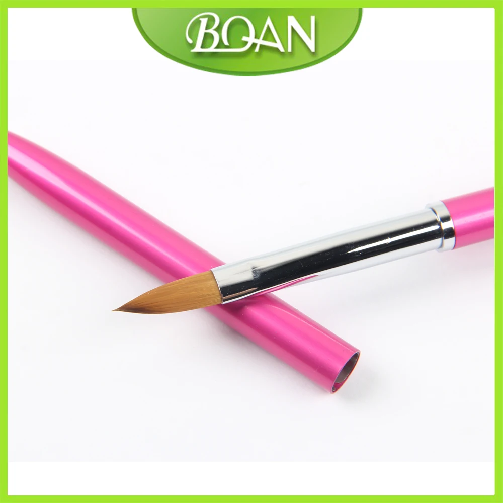 BQAN#2,#4,#6,#8,#10,#12,#14 расширенный гвоздь для волос кисти акриловая кисть для ногтей розовый металлический кристалл акриловый салон