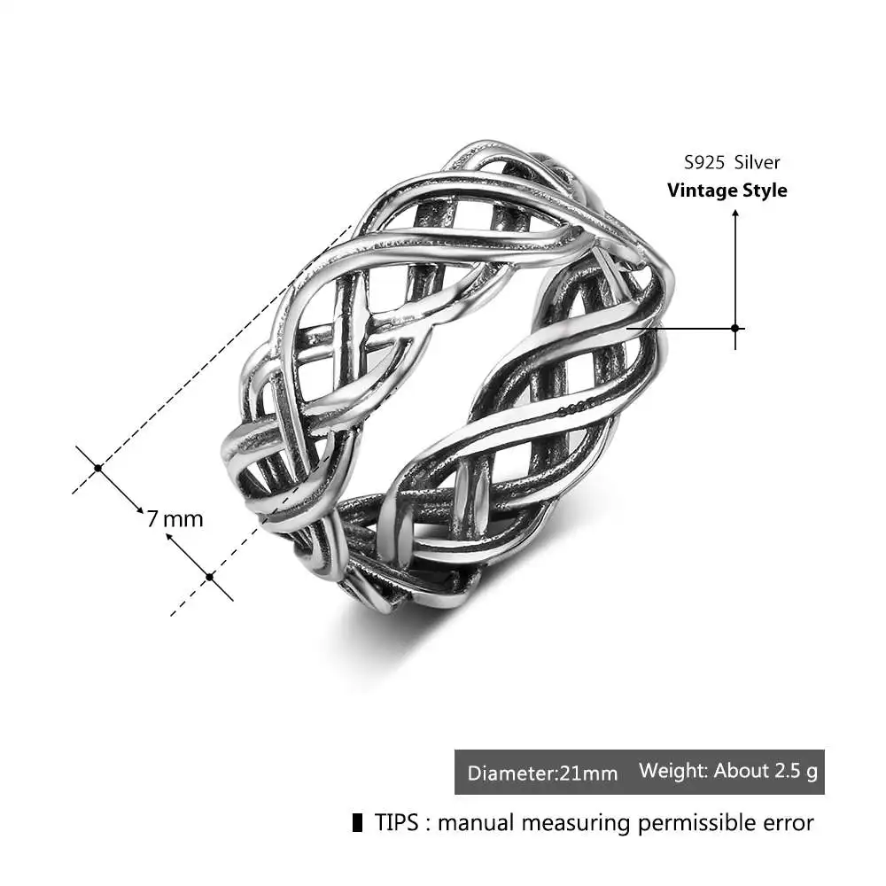 Женские кольца из стерлингового серебра 925 пробы для помолвки с кружевной нитью