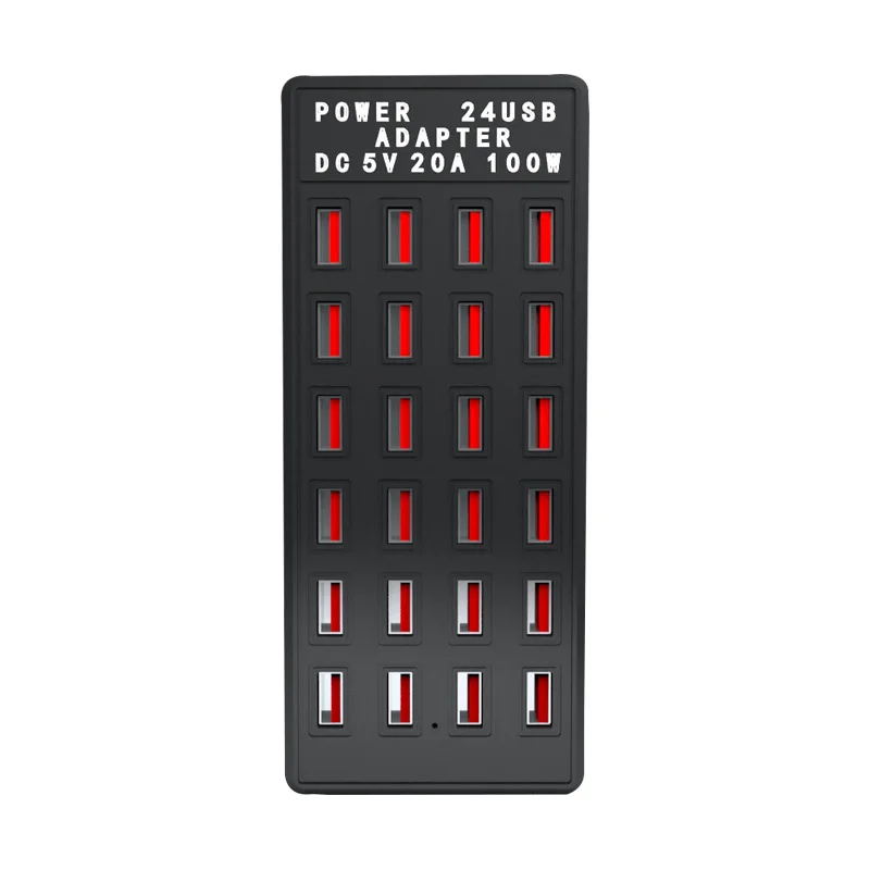 5V 20A 100W USB быстрая зарядка концентратор 24 порта умная зарядная станция USB зарядное устройство мобильный телефон планшет цифровой адаптер для iPhone iPad