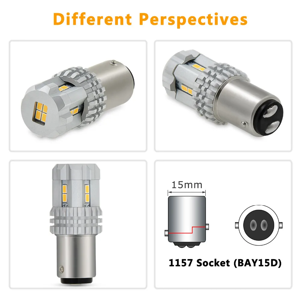 OXILAM, 2 шт., 1157 светодиодный переключатель BAY15D P21/5 W, светодиодный фонарь 3020 SMD, сигнал поворота, DRL, светильник, тормозной задний фонарь, автомобильный светильник s 12 V, янтарный
