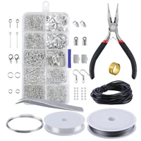 jewelry making kit jewelry findings starter set jewelry beading making and repair tools pliers silver beads wire starter tool