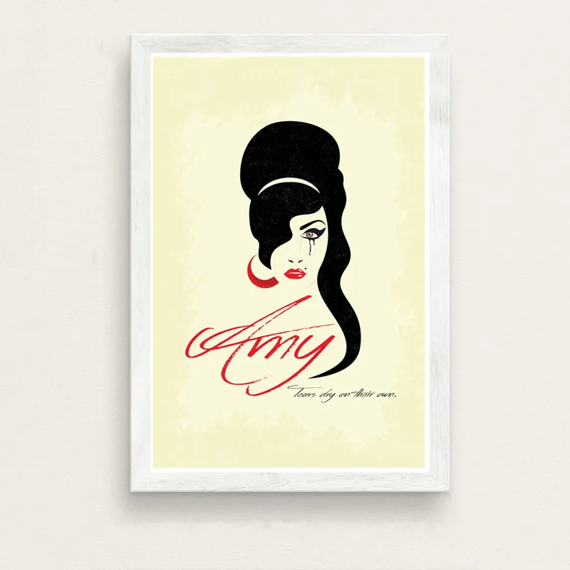 Плакатный принт Горячая новинка Amy Winehouse Женская музыкальная певица звезда поп пользовательское искусство картина маслом настенные картины для гостиной домашний декор - Цвет: Красный