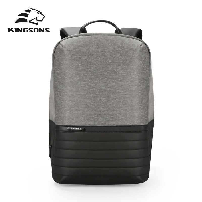 Kingsons 15," мужские рюкзаки модные противоугонные рюкзаки для школы повседневный рюкзак нейлоновые рюкзаки для ноутбука - Цвет: Серый