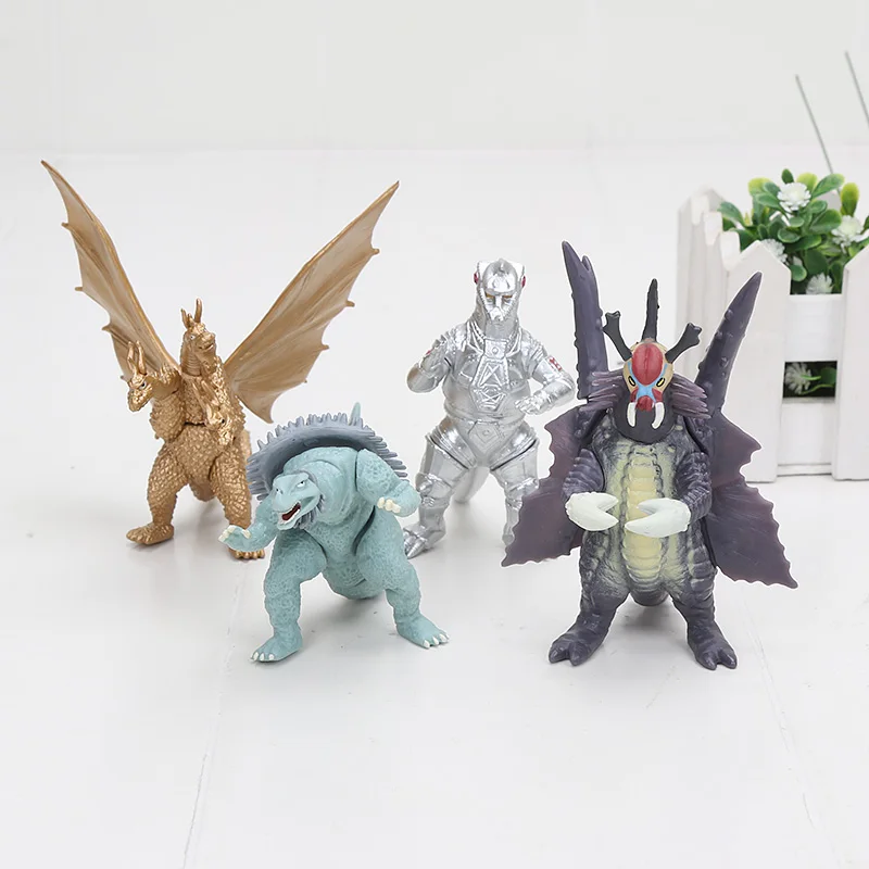 4pcs green 8 см японского аниме Kaiju фигурки 1/12 Масштаб Окрашенные фигурки динозавра ПВХ Фигурки Brinquedos - Цвет: 4pcs green