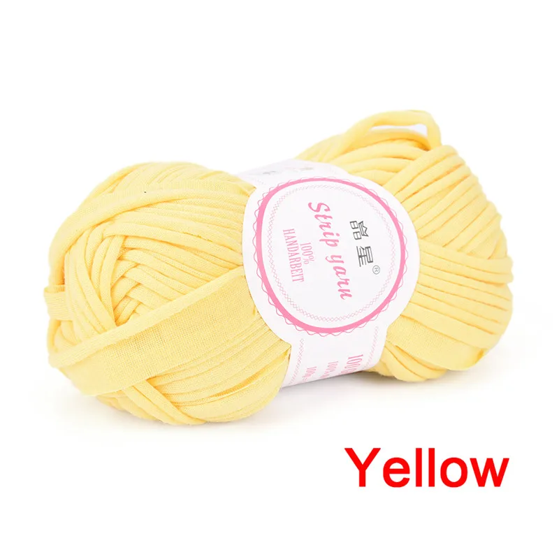 yellow DIY вязание крючком ткань Необычные Пряжа Lanas Para Tejer ручной вязки ковры тканые нитки хлопок Толстая шерсть вязаная корзина одеяло г/шт. 100 - Цвет: yellow