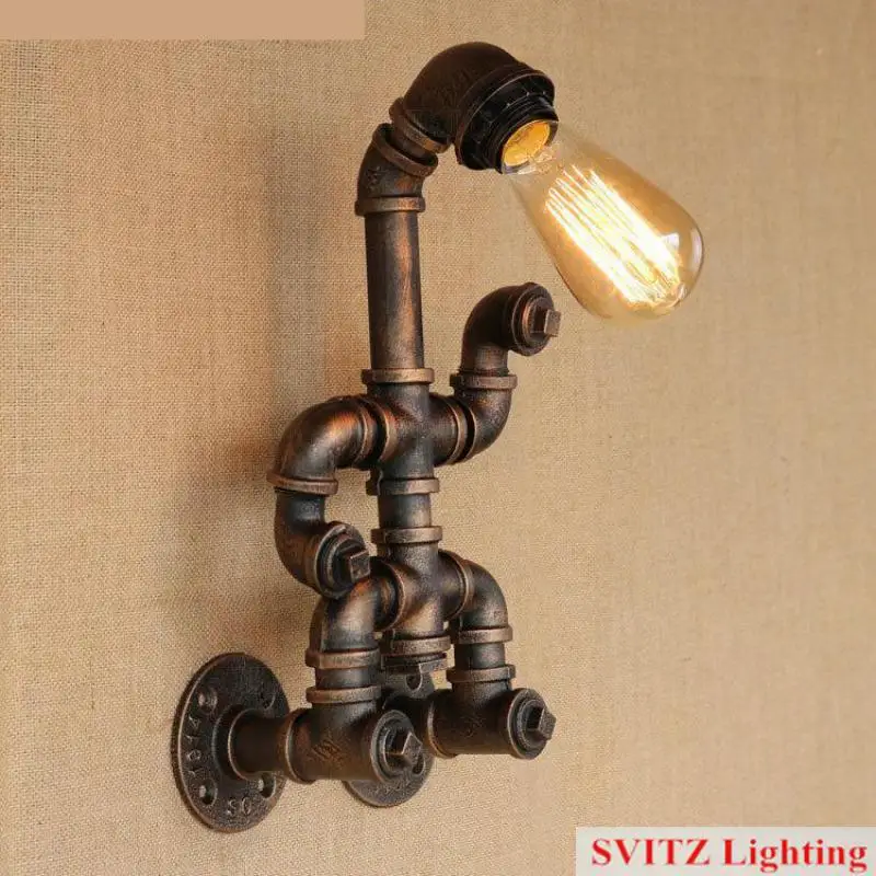 Барная лампа Робот Ретро труба настенный светильник Американский промышленный
