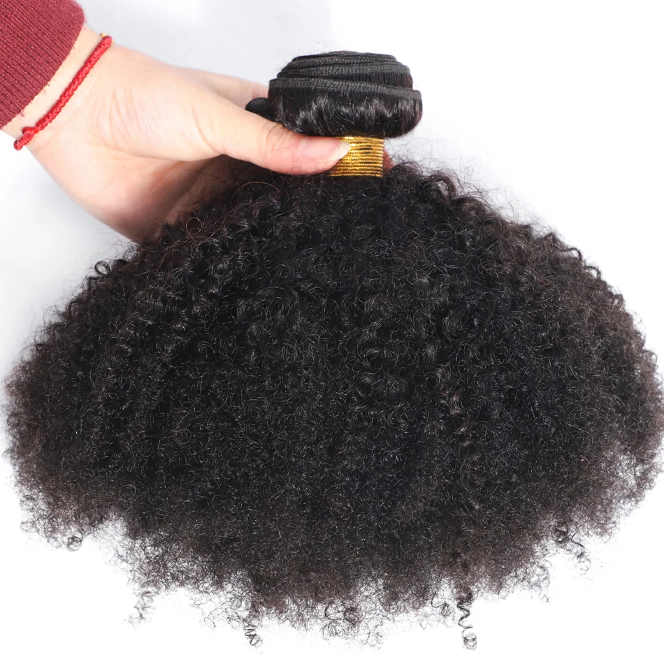 Moбок афро кудрявые пучки вьющихся волос с закрытием бразильские человеческие