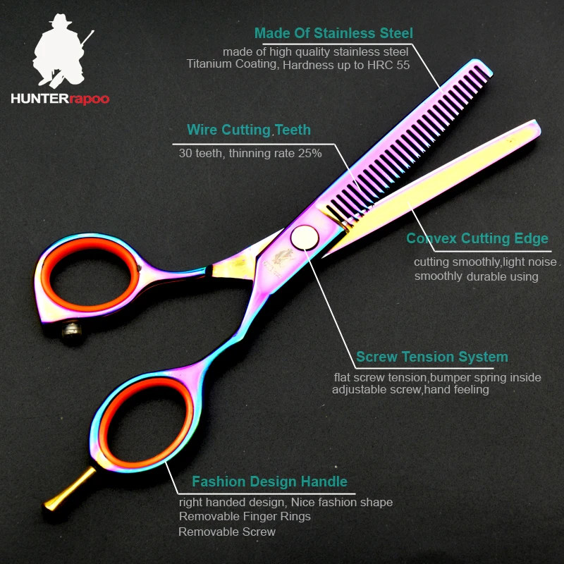Скидка 30% 10 комплектов 5 &quotпрофессиональные ножницы для стрижки волос HUNTERrapoo HT9116