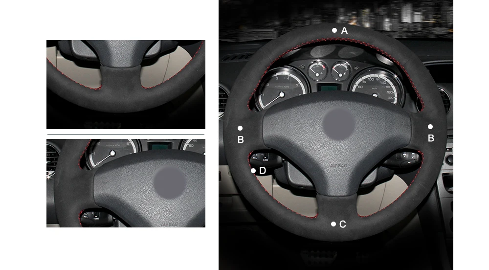 MEWANT черный натуральная кожа чехол рулевого колеса автомобиля для старых peugeot 408 peugeot 308