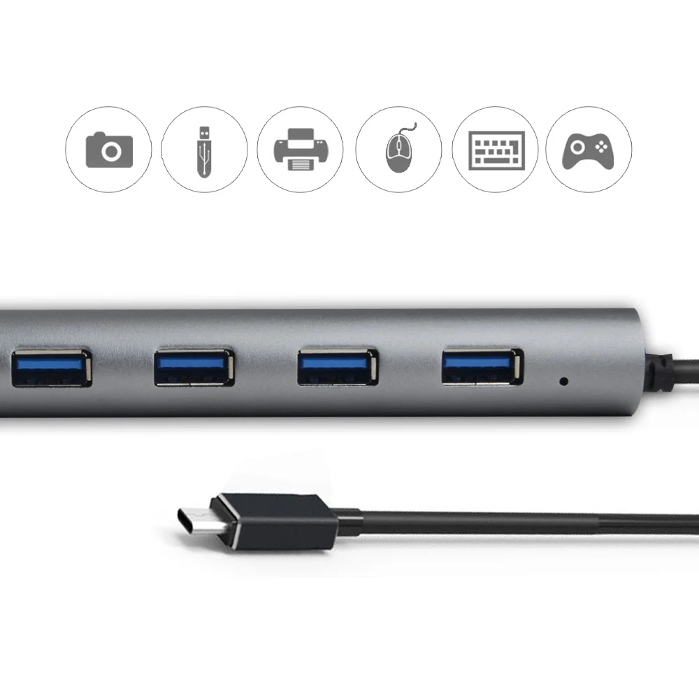 Кабель Wavlink USB 3 1 Type-C алюминиевый концентратор для передачи данных с 7 портами 0 (USB