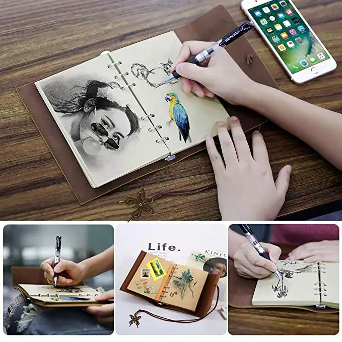 A6 кожаный журнал винтажный спиральный блокнот многоразовый молочный альбом для