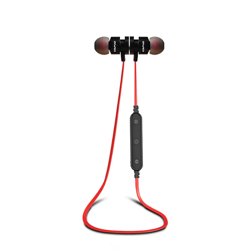 Red Earphone AWEI T11 Беспроводные наушники T11S Bluetooth-гарнитура для наушников для телефонов с шейным ободом Спорт 3D Бас наушники с микрофоном fone de ouvido - Цвет: Red Earphone