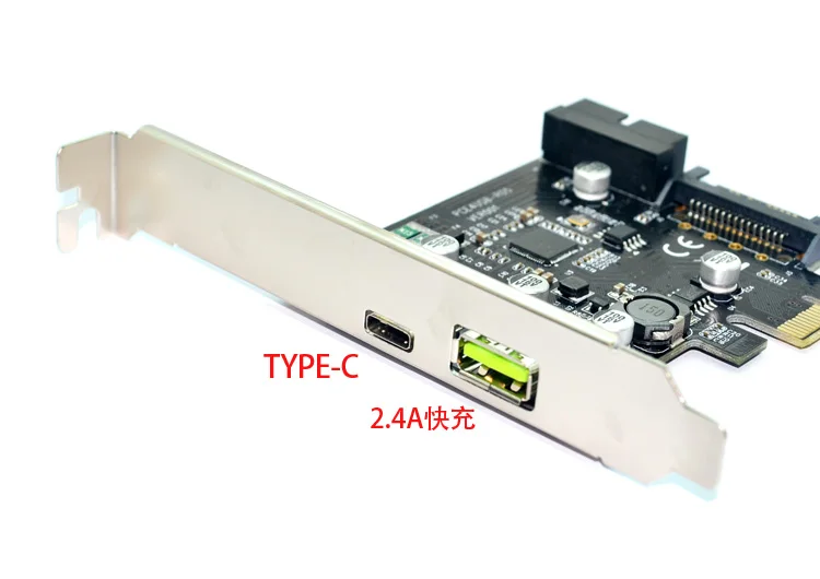 XT-XINTE PCI-e на USB3.1 Тип-C карты расширения PCIe USB 2.4A Быстрая зарядка + 19PIN спереди