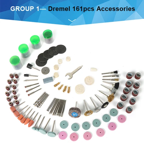161pcs Tungfull 161 шт Dremel стильные аксессуары абразивные инструменты дерево металл Гравировка Электрический Роторный инструмент аксессуар для дремель Биты Набор - Цвет: 161pcs