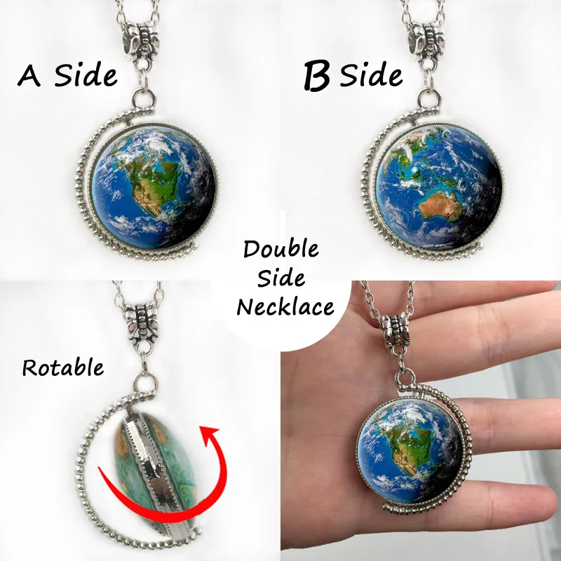 Новейшее двухстороннее вращающееся женское ожерелье винтажное в виде карты США