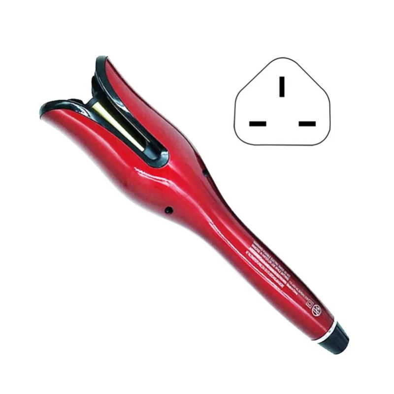 UK plug--red Щипцы для завивки волос, воздушные щипцы для завивки волос, вращающиеся Волшебные щипцы для завивки волос, инструменты, титановые автомобильные щипцы для завивки волос, 3 цвета - Цвет: UK plug--red