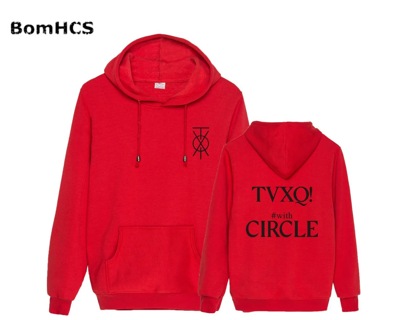 

BomHCS Kpop TVXQ, хлопковые пуловеры с капюшоном, спортивные топы унисекс с принтом, верхняя одежда (черный, красный, розовый, серый, белый)