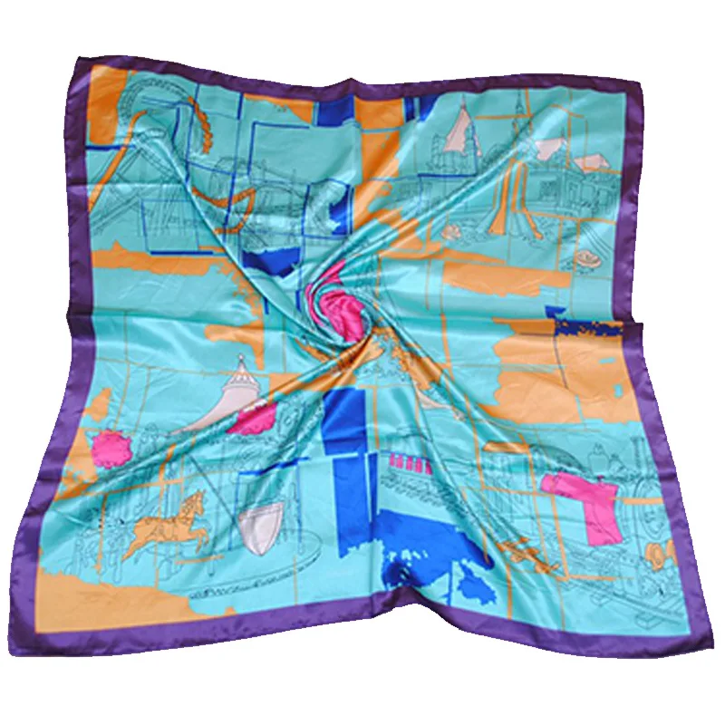 Новый Печатный Большой квадратный шелковый шарф для игровой площадки оптовая