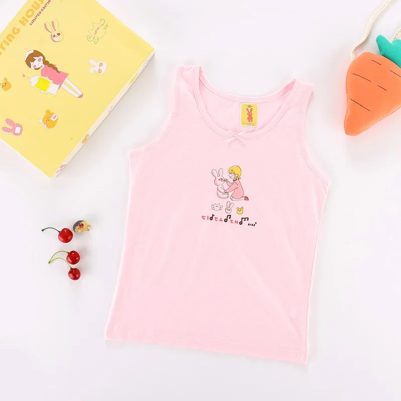3 шт./лот Летний жилет для девочек футболка хлопковый топ без рукавов детская