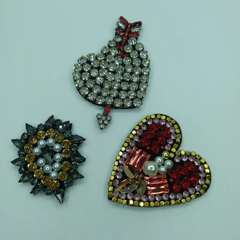 1 шт. блестки ручной работы в форме сердца бусины нашивки для одежды сделай сам