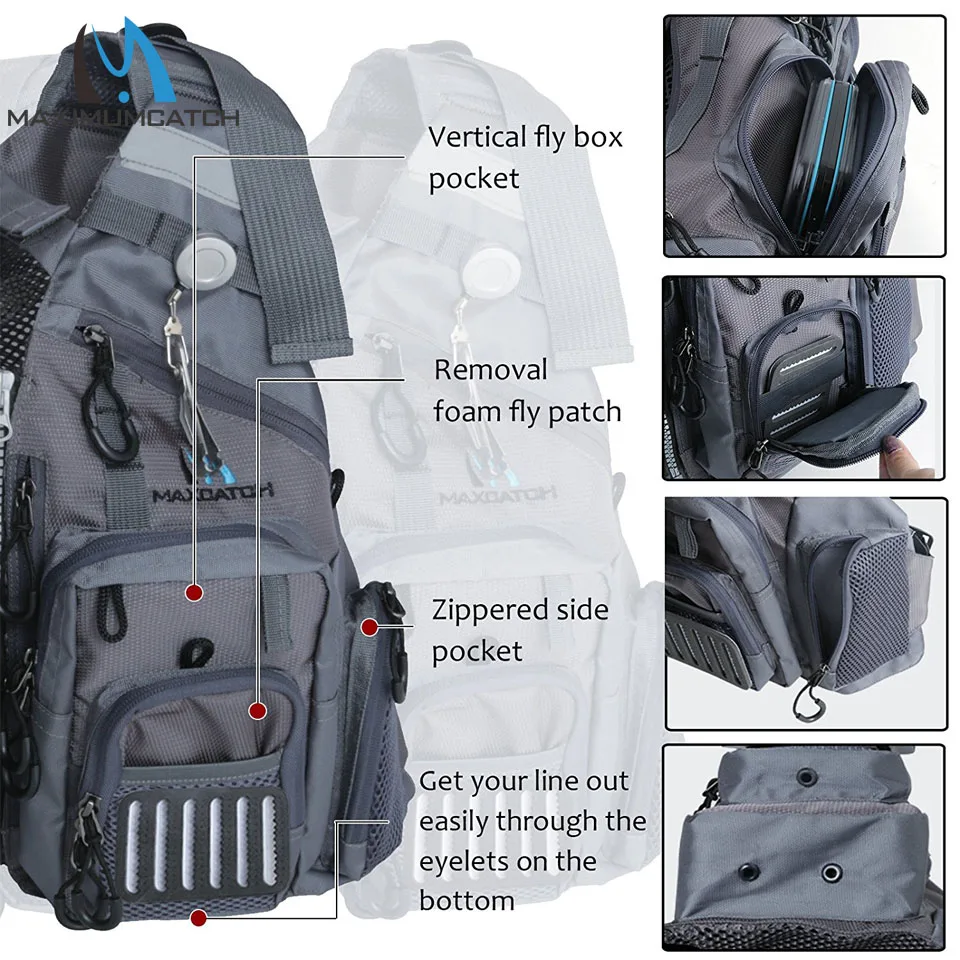 Maximumcatch Fly Fishing Vest регулируемые пакеты с карманами и съемные плавающие подушки