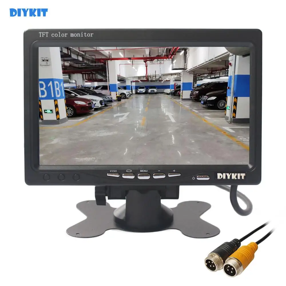

DIYKIT AHD 800x480 7inch TFT LCD Car Monitor Rear View Monitor Support 1080P AHD Camera 2 x 4PIN Video Input