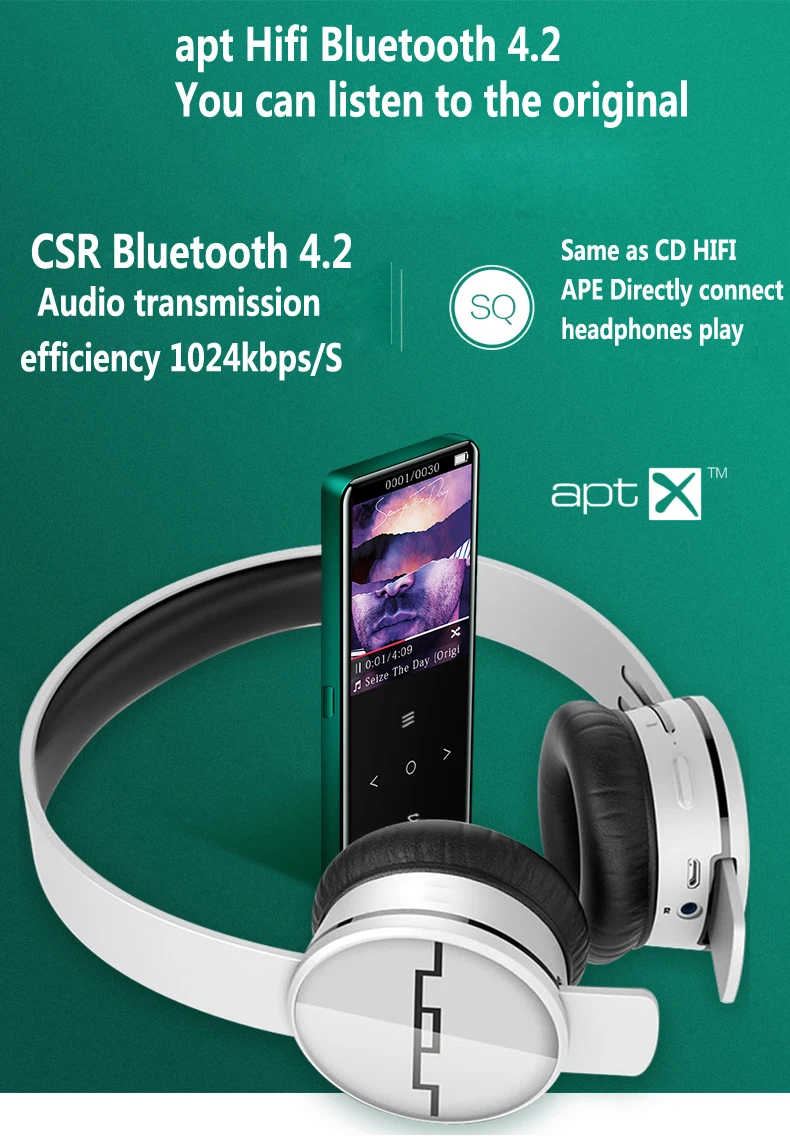 Bluetooth mp3-speler сенсорный экран BENJIE A20 Ultra dunne 8GB Muziekspeler 1,8 дюймов Kleurenscherm без потерь HiFi Geluid с FM