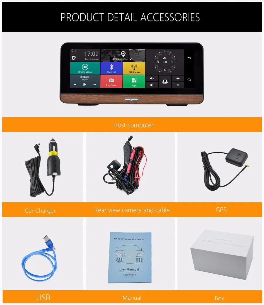 Junsun E31 Pro 4 г автомобиля Камера GPS 7." Android 5.1 Автомобильные видеорегистраторы WI-FI видео Регистраторы регистратор видеорегистратор видеорегистратор парковка мониторинга