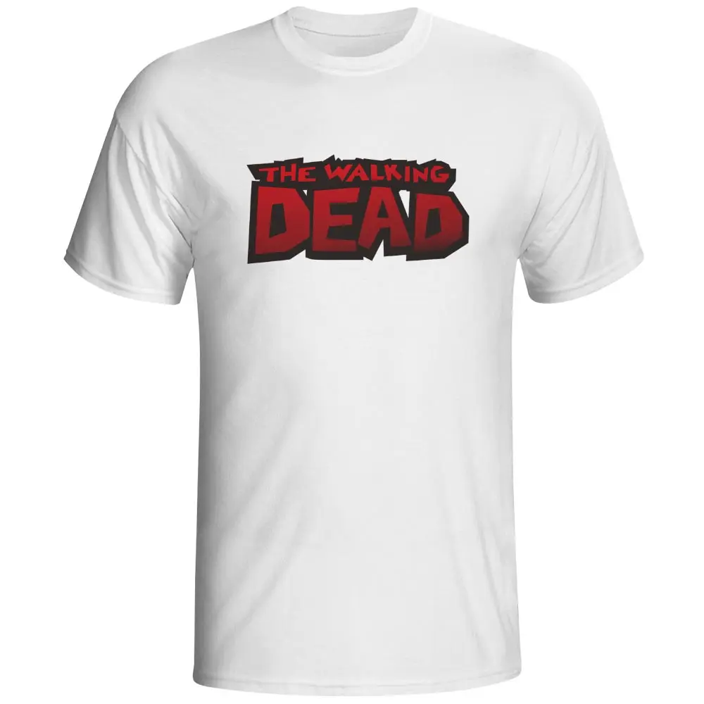 The Walking Dead красный слова Прохладный Дизайн логотип Футболка Забавный Футболки