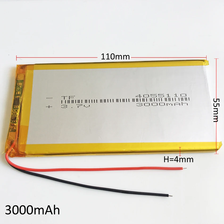 3 7 в 3000 мАч 4055110 литий полимерный ионный аккумулятор для GPS навигатора DVD PDA PAD power bank