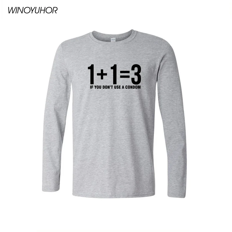 Gray Новая модная мужская футболка, новинка, математическая формула, футболка с принтом, Мужская футболка с длинным рукавом и круглым вырезом, забавная математическая уличная одежда - Цвет: Gray