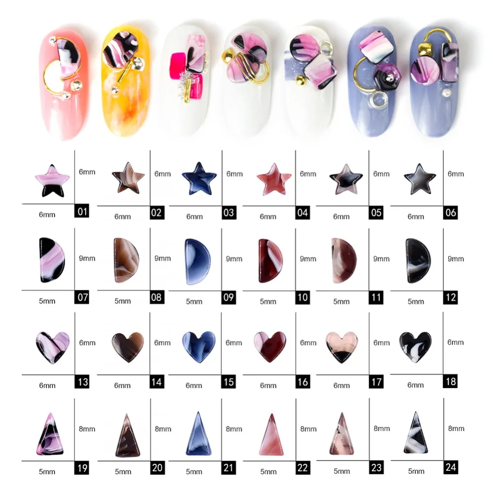 10 шт./лот японский ногтей горный хрусталь Природный бирюзовый камни 3D Nailarrt