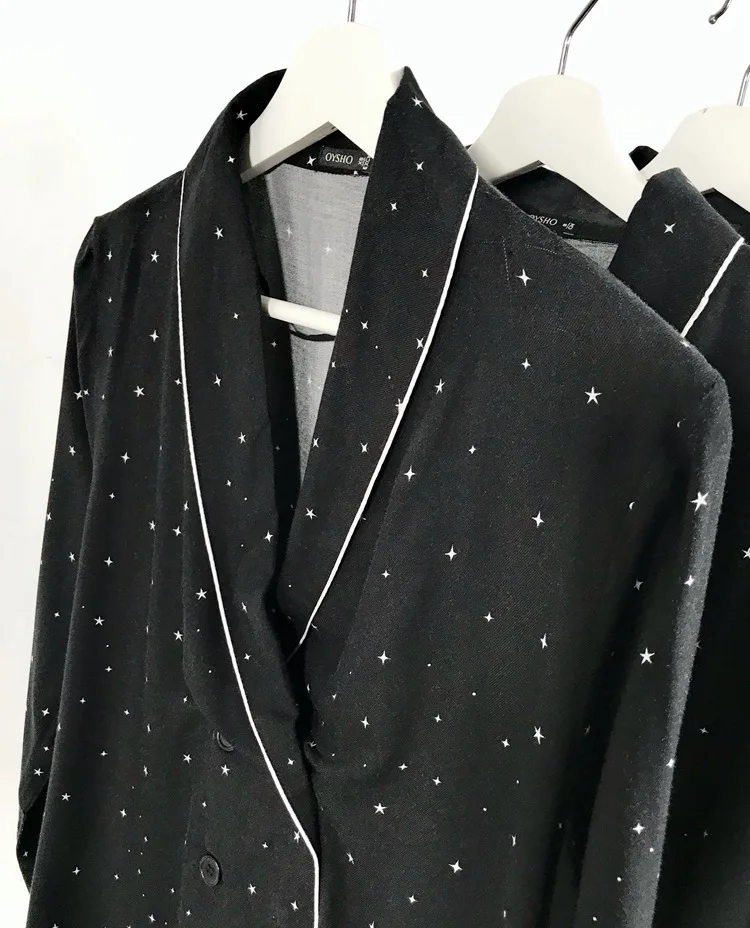 Хлопковая пижама, пижамный комплект для женщин, длинный комплект, shein, Пижама, женская одежда, pjs
