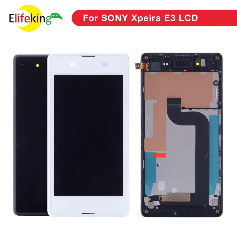 Оригинальный сенсорный ЖК экран для Sony E3 дигитайзер с рамкой SONY D2203 D2206 D224