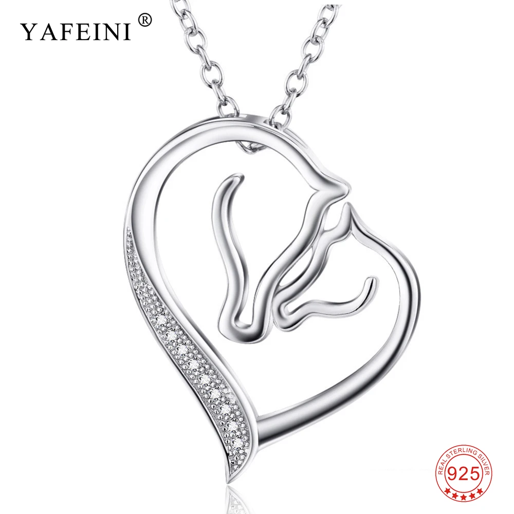 

Женское серебряное ожерелье с подвесками YAFEINI, ювелирное изделие из стерлингового серебра 925 пробы с цирконием