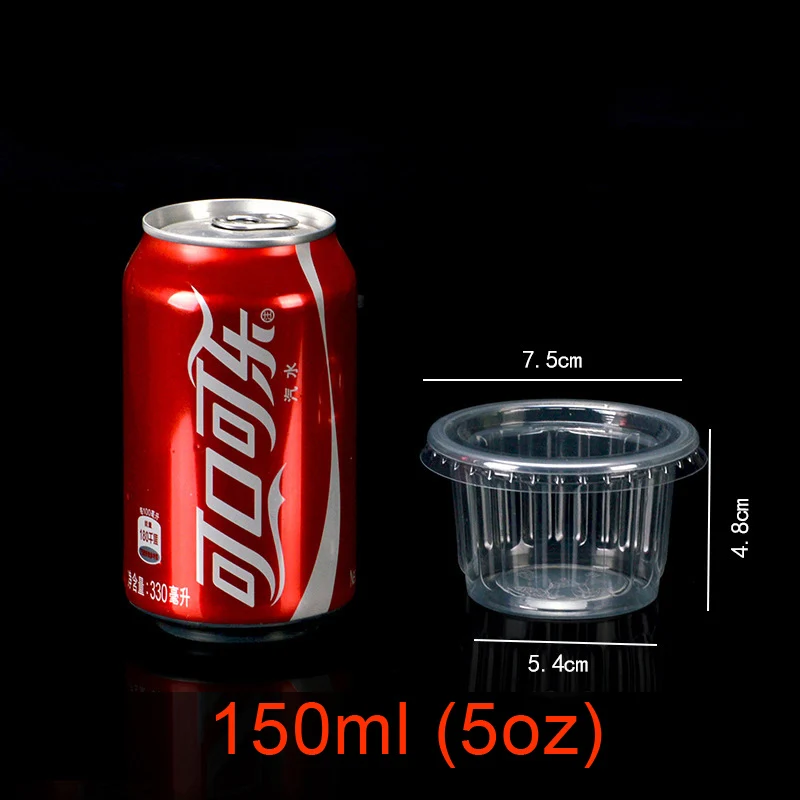 5oz 150ml 200 Декодер каналов кабельного телевидения одноразовые чашки для пудинга стакан с пластиковой крышкой силиконовая миска для десерта йогурт маленькую коробочку дома вечерние свадебные выпечки сливы 3/4/5/8/10 унций - Цвет: 5oz 150ml